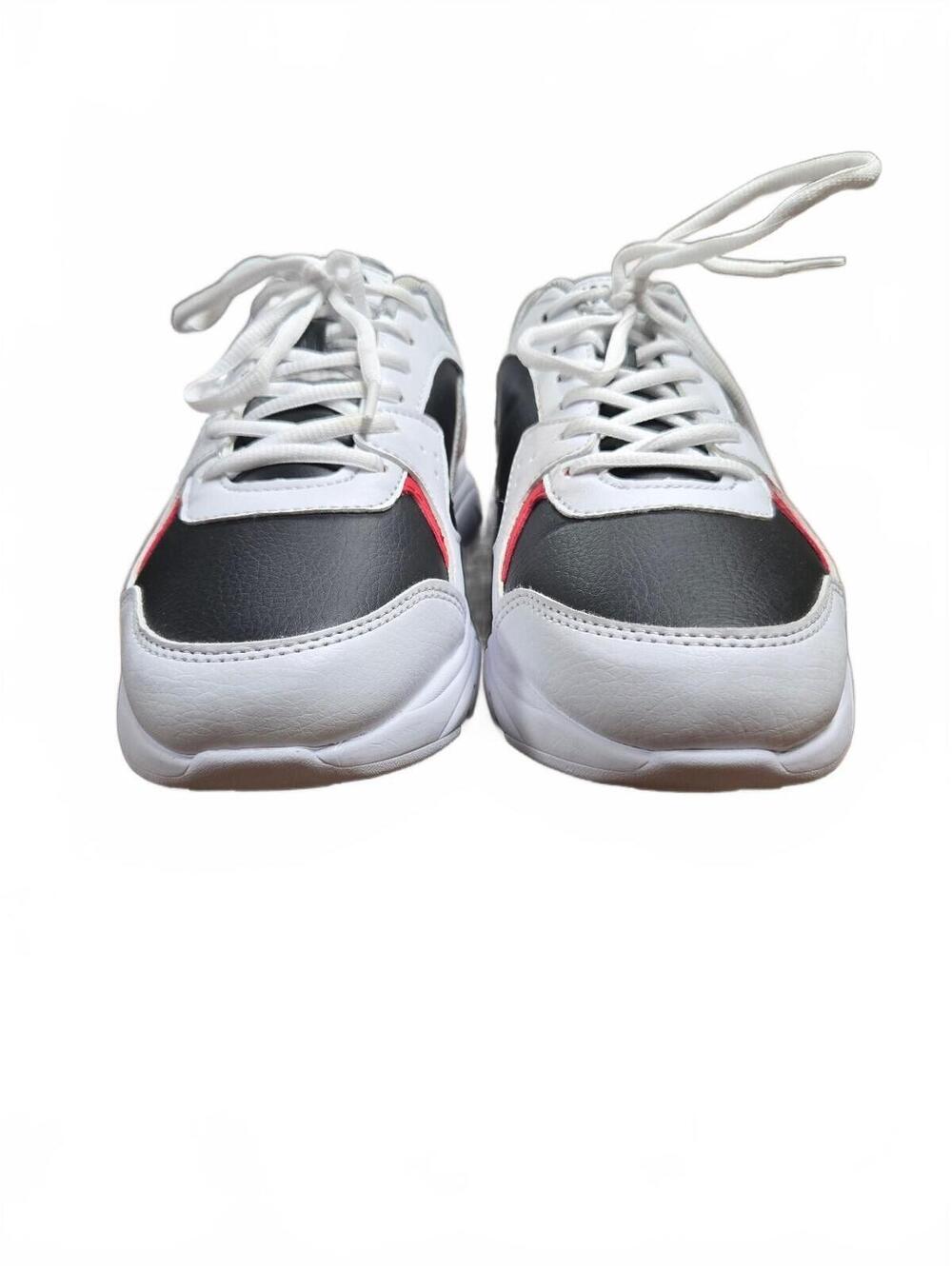 Fila Men's White, Black, and Red Athletic Sneakers